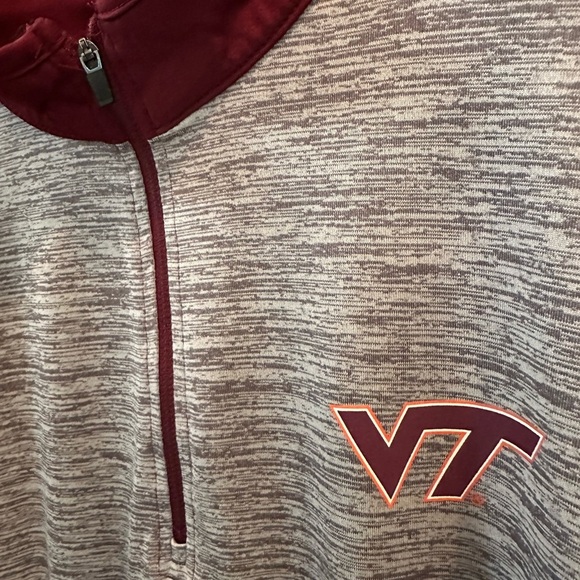 Men's Gray/Maroon Virginia Tech Hokies Prospect Quarter-Zip LS Shirt Sz Large - Picture 4 of 11